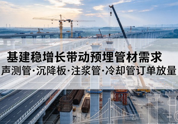 广灵基建稳增长带动预埋监测管材需求，声测管、沉降板、注浆管订单持续放量